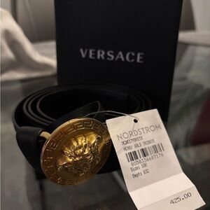 Versace Black and Gold Women's Belt